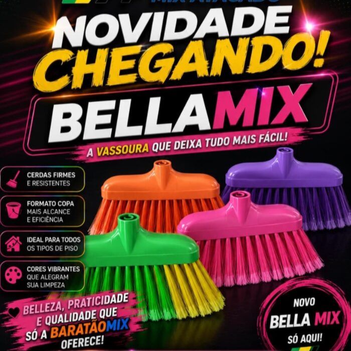 VASSOURA BELA MIX  COM CABO 1.30